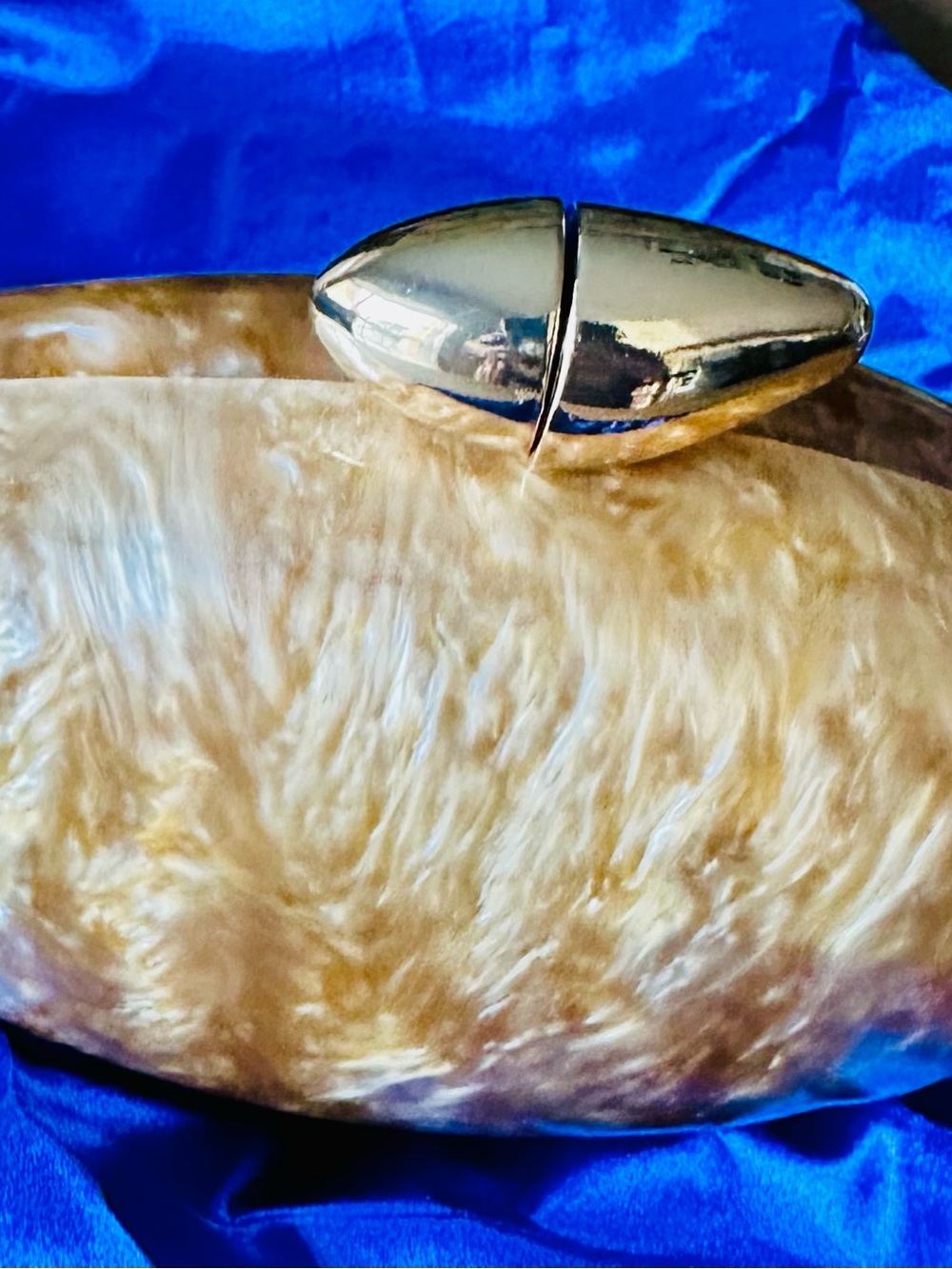 Elegant Marbleized Acrylic Clutch Purse with gold tone closure